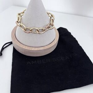 Amber Sceats Revolve Gold-Tone Chunky Chain Link Bracelet 8”